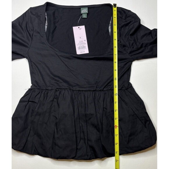 NWT Wild Fable Women's Size Small Long Sleeve Square Neck Bubble Top Black - Picture 6 of 7